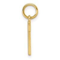 10K Yellow Gold Satin Diamond-cut Block Initial T Charm view 2