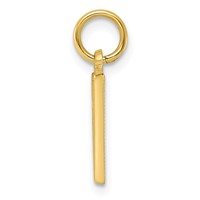 10K Yellow Gold Satin Diamond-cut Block Initial V Charm view 2
