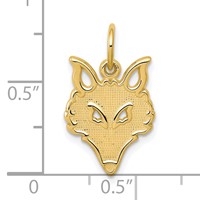 10K Yellow Gold Solid Flat Back Small Fox Head Charm view 3