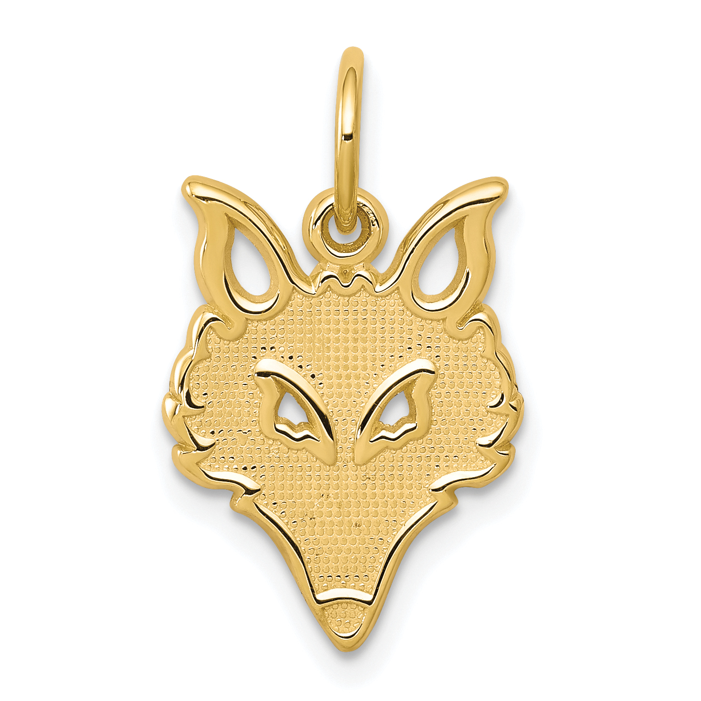 10k Solid Flat Back Small Fox Head Charm 10C783