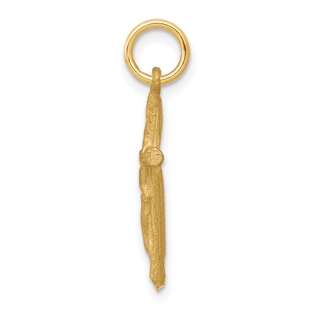 10k Solid Satin Polished Cross Charm (10C79)