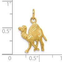 10K Yellow Gold Satin Diamond-cut Camel Charm view 3