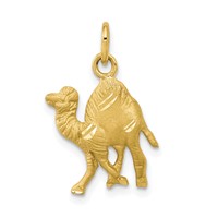 10K Yellow Gold Satin Diamond-cut Camel Charm view 1