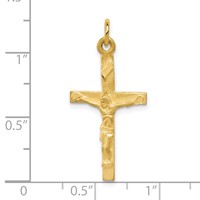 10K Solid Polished Crucifix Pendant view 3