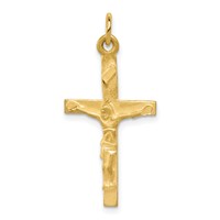 10K Solid Polished Crucifix Pendant view 1