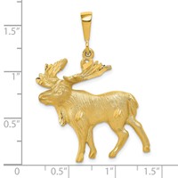 10K Yellow Gold Diamond-cut Moose Charm view 3