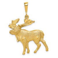 10K Yellow Gold Diamond-cut Moose Charm view 1