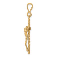 10K Yellow Gold Solid Polished Crucifix Pendant view 2
