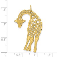 10K Yellow Gold Large Cut-out Giraffe Charm view 3