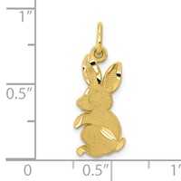 10K Satin Diamond-cut Baby Bunny Charm view 3