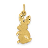 10K Satin Diamond-cut Baby Bunny Charm view 1