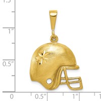 10K Yellow Gold Diamond-cut Football Helmet Charm view 3