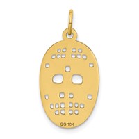 10K Yellow Gold Cut-out Hockey Mask Charm view 3