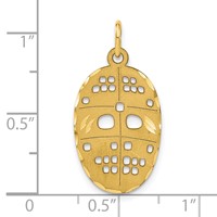 10K Yellow Gold Cut-out Hockey Mask Charm view 4