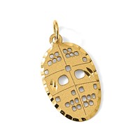 10K Yellow Gold Cut-out Hockey Mask Charm view 5