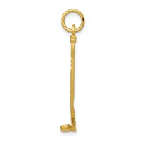10K Yellow Gold Diamond-cut Hockey Stick Charm view 2
