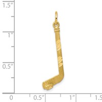 10K Yellow Gold Diamond-cut Hockey Stick Charm view 3