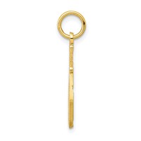 10K Yellow Gold Solid Diamond-cut Racquetball Racquet Charm view 2