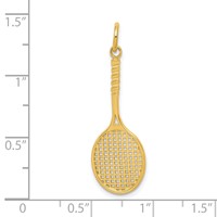 10K Yellow Gold Tennis Racquet Charm view 3