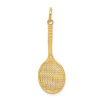 10K Yellow Gold Tennis Racquet Charm view 1