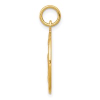 10K Solid Satin Polished Baptism Disc Pendant view 2