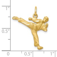 10K Solid Karate Person Charm view 3