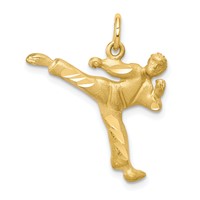 10K Solid Karate Person Charm view 1