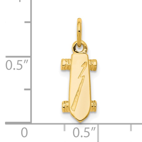 10K Solid 3-D Skateboard Charm