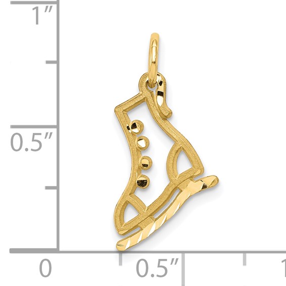 10k Diamond-cut Ice Skate Charm