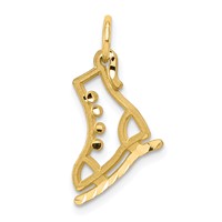 10K Diamond-cut Ice Skate Charm view 1