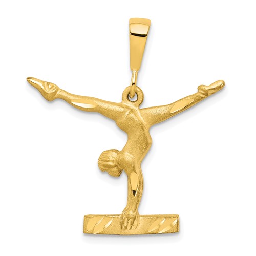 10K Yellow Gold Solid Gymnast Charm