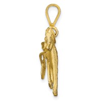 10K Yellow Gold Satin Diamond-cut Harness Racer Charm with Horse view 2