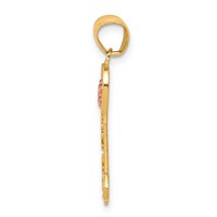 10K Two-tone I Love You Charm with Flower Key view 2