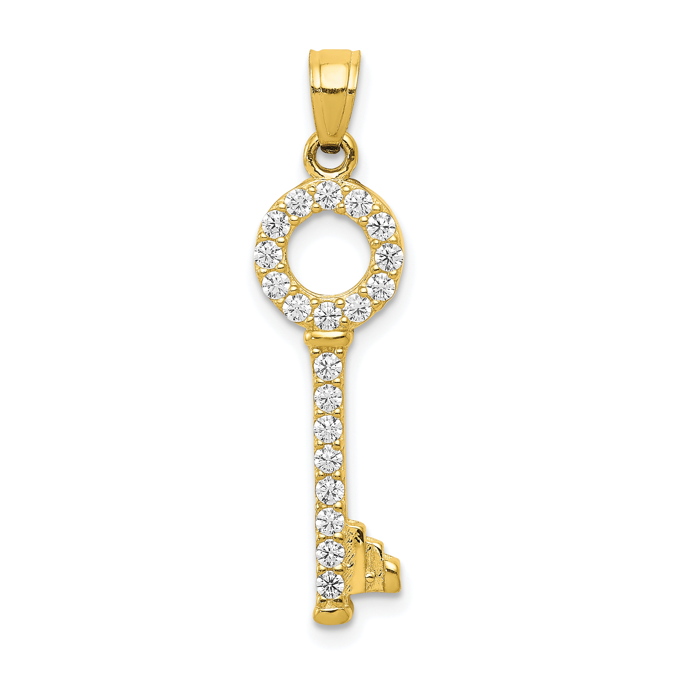 10k CZ Key Pendant (10C906)