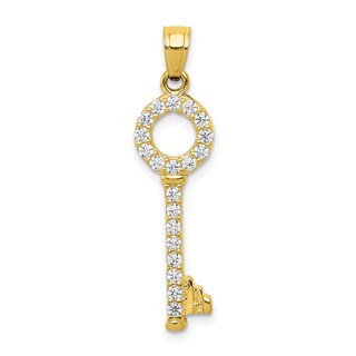 10k CZ Key Pendant