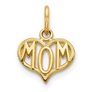 Gold Heart with MOM Charm