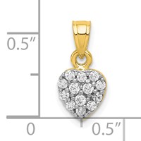 10K CZ Cluster Small Heart Charm view 3