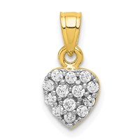 10K CZ Cluster Small Heart Charm view 1