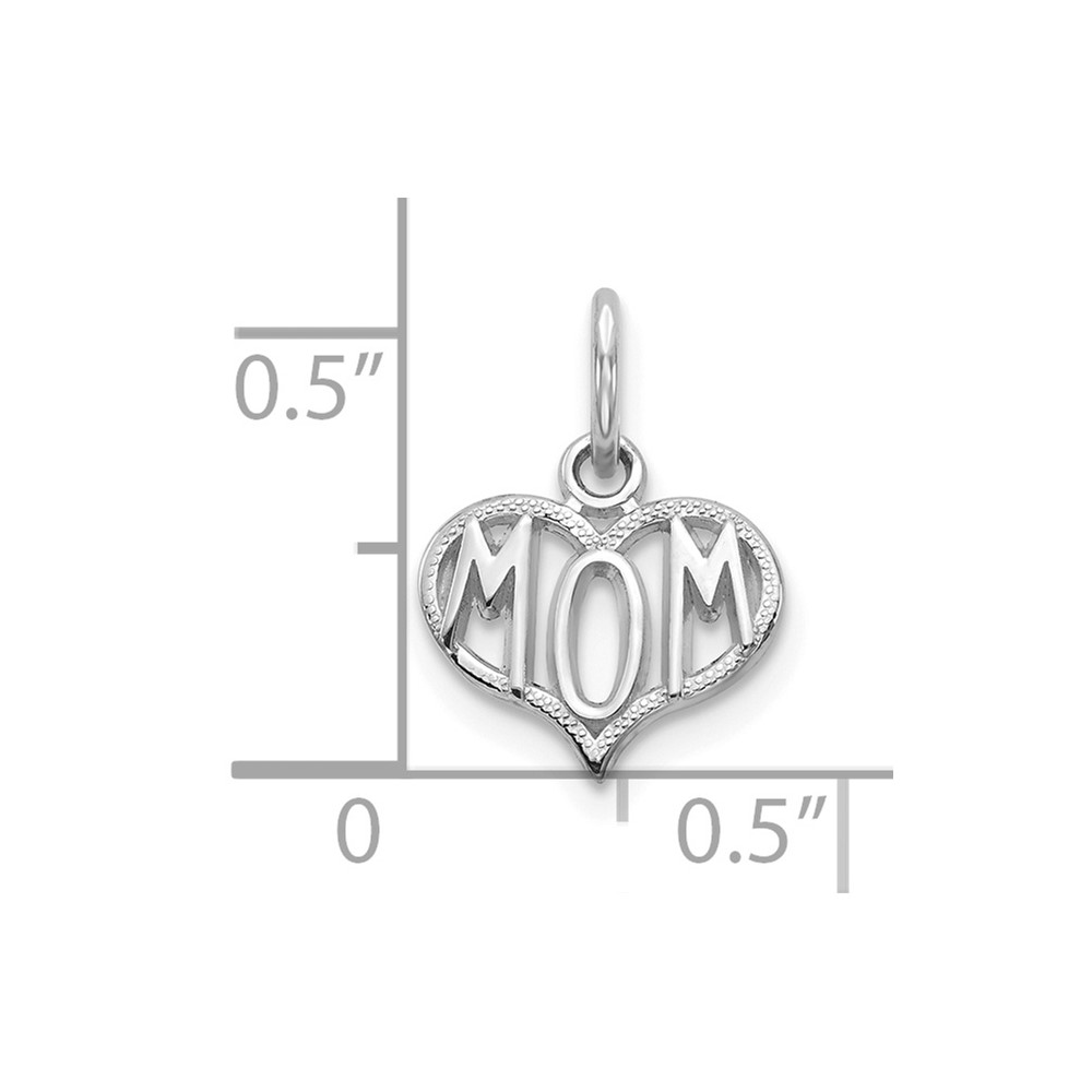 10K White Gold Mom Charm (10C91W)