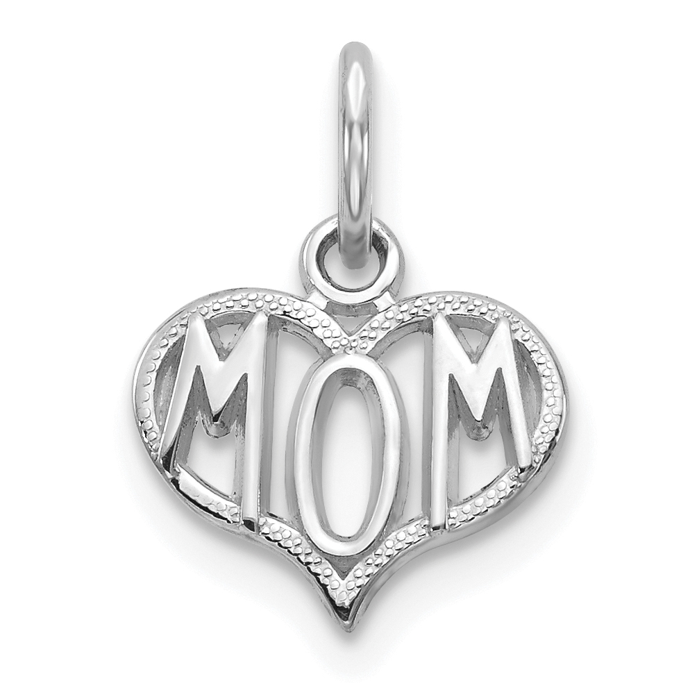 10K White Gold Mom Charm (10C91W)