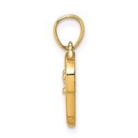 10K Yellow Gold CZ Heart Charm view 2