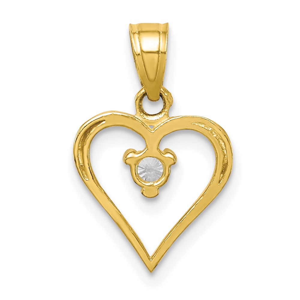 10k CZ Heart Charm (10C922)