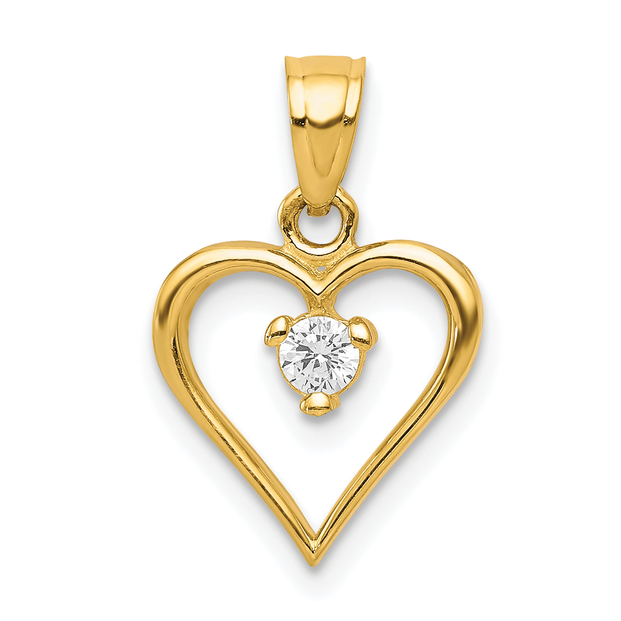 10k CZ Heart Charm (10C922)