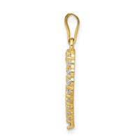 10K Yellow Gold CZ Heart Pendant view 2