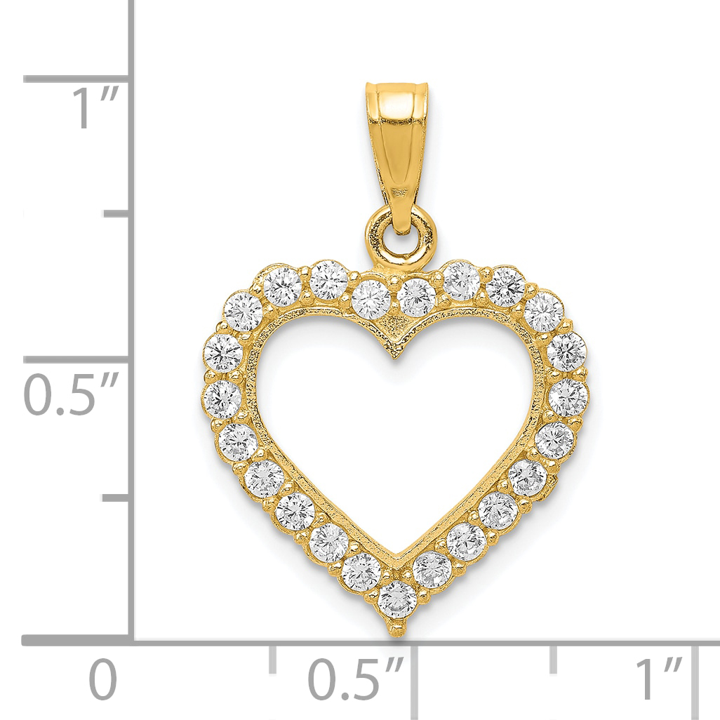 10k CZ Heart Pendant 10C926