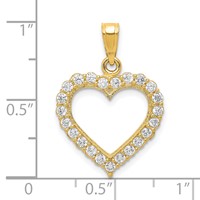 10K Yellow Gold CZ Heart Pendant view 3