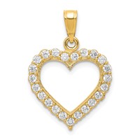 10K Yellow Gold CZ Heart Pendant view 1