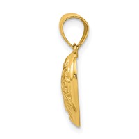 10K Yellow Gold Diamond-Cut Filigree Heart Charm view 2