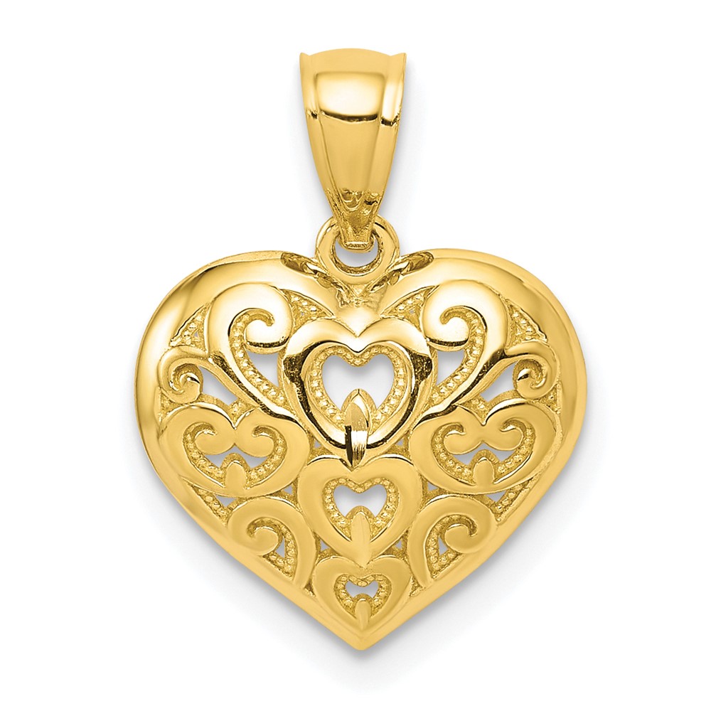 10k Diamond-Cut Heart Charm (10C932)