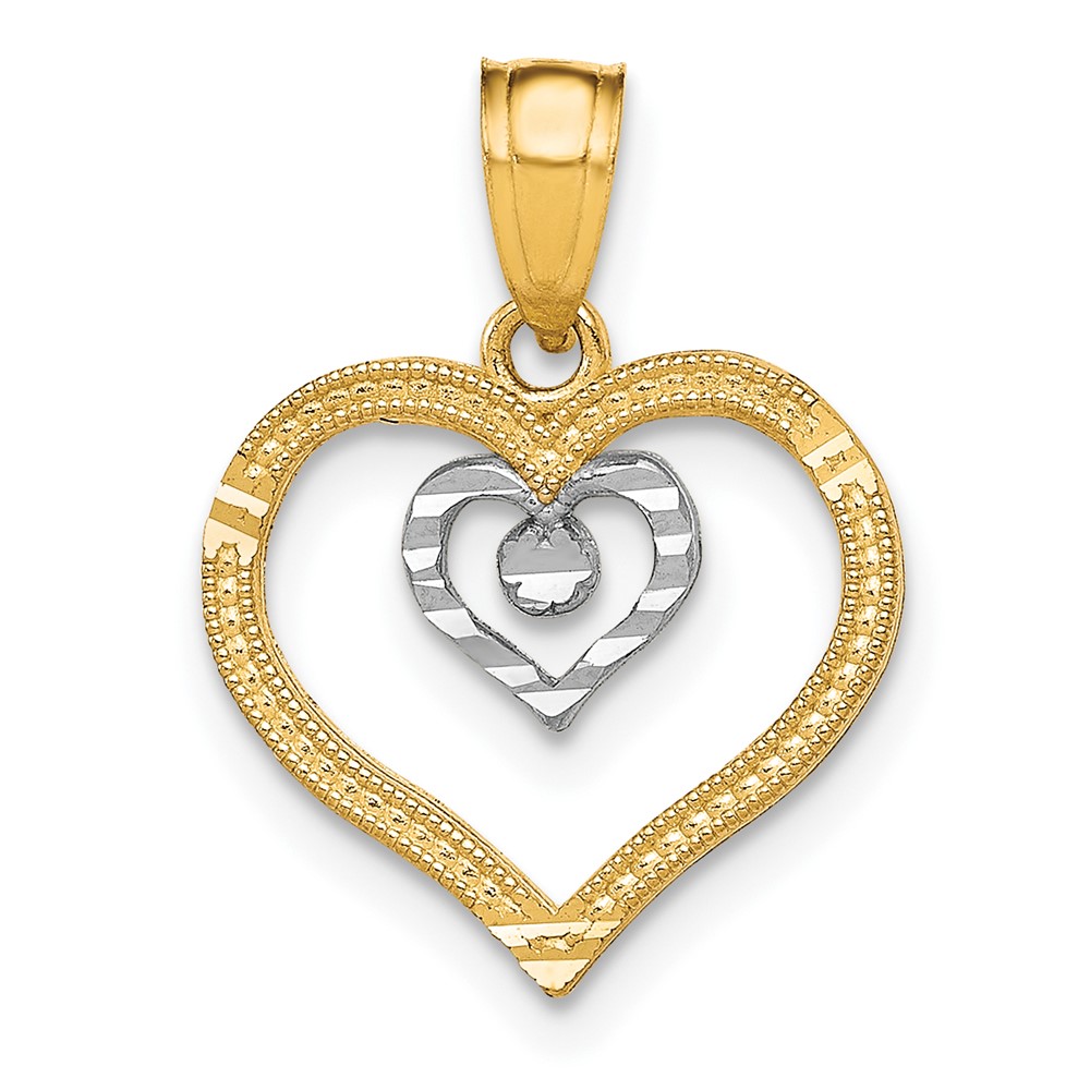 10K w/Rhodium Heart Charm (10C933)
